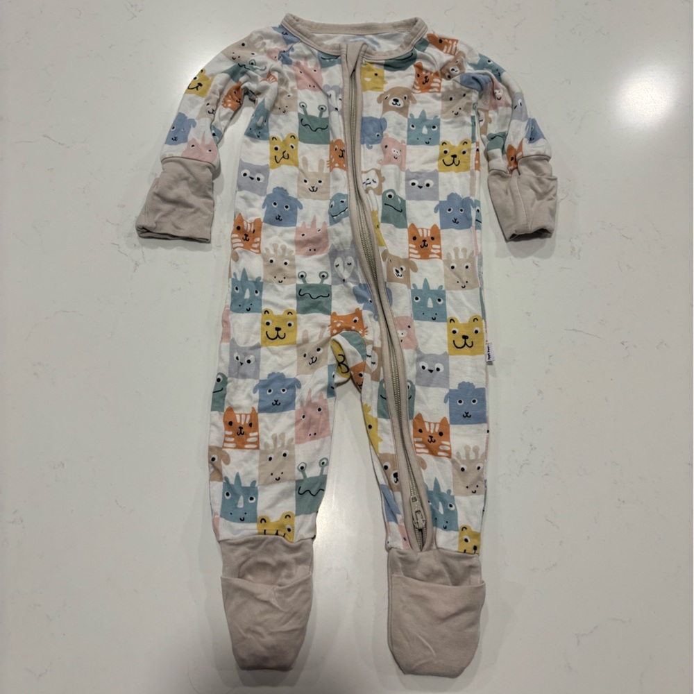 Little Sleepies Check Mates 0-3 month zippy